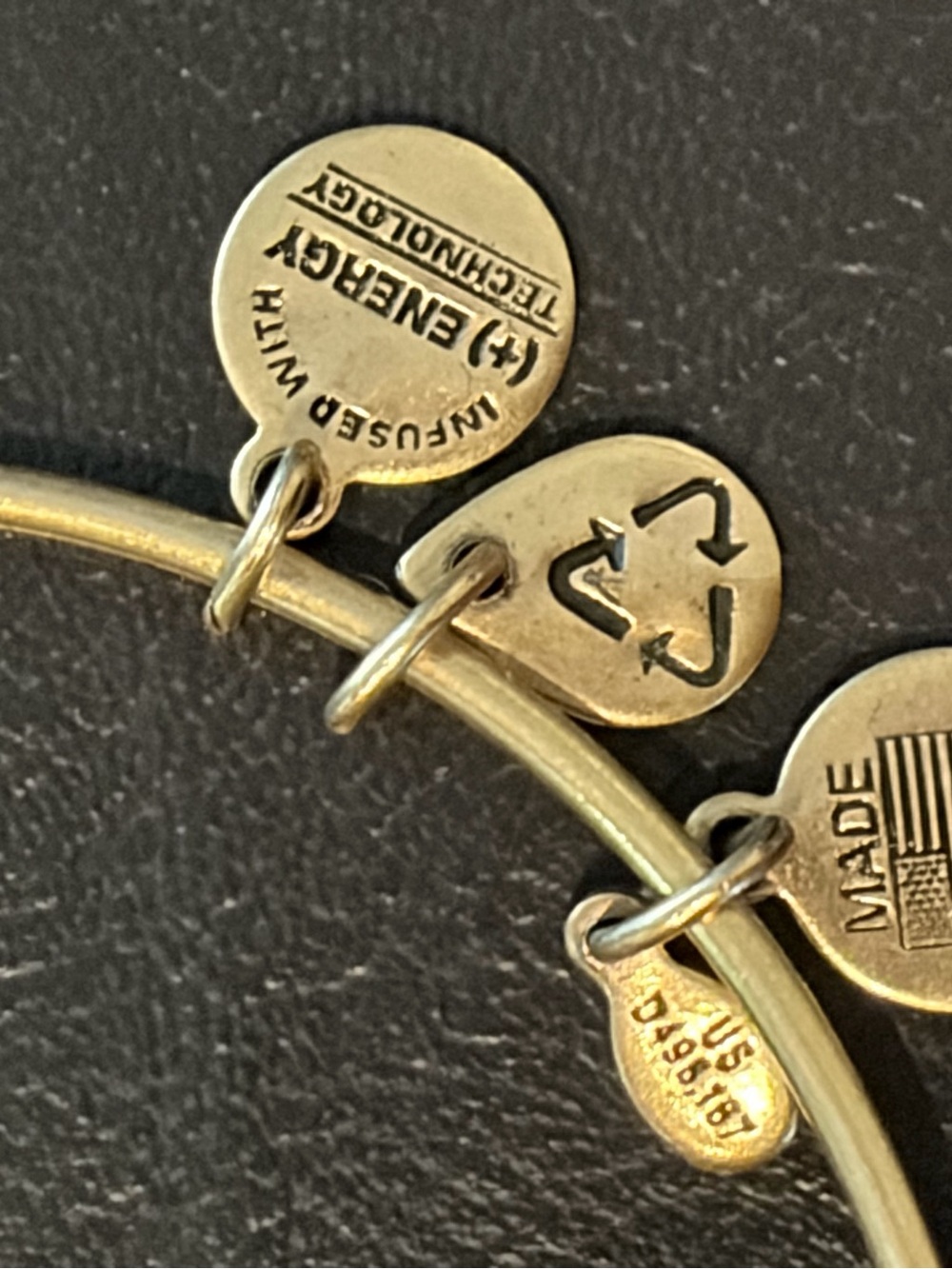 Alex and Ani Gold-Tone Shell Charm Bangle - Picture 6 of 6